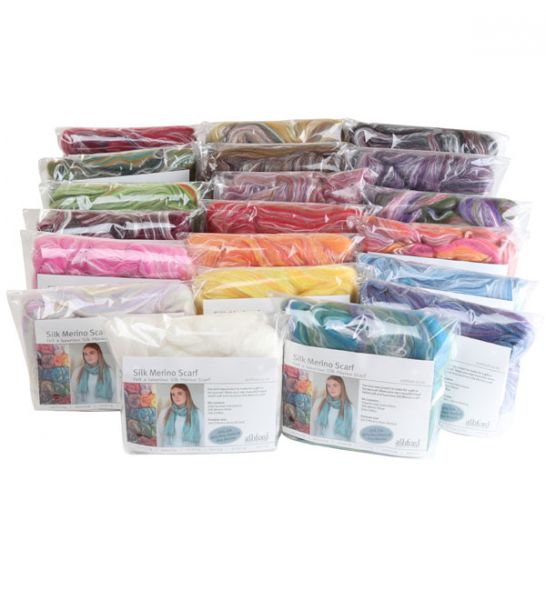 Felted SilkMerino Scarf Kit Nuno felting Wet Felting Kits Nuno